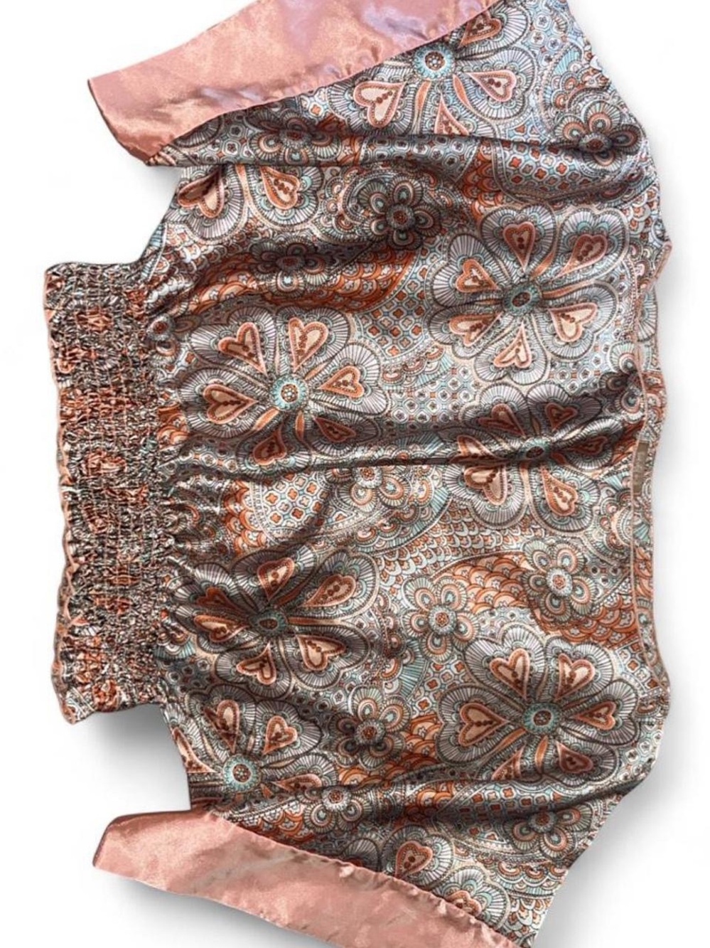Mint and Peach Paisley Tank Top